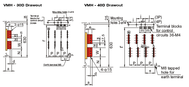 Схема воздушных автоматических выключателей VMtec «Maxi» 630 - 6300 А