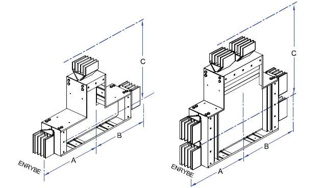 Угловая секция вертикальной устновки «T» распределительного шинопровода VMtec